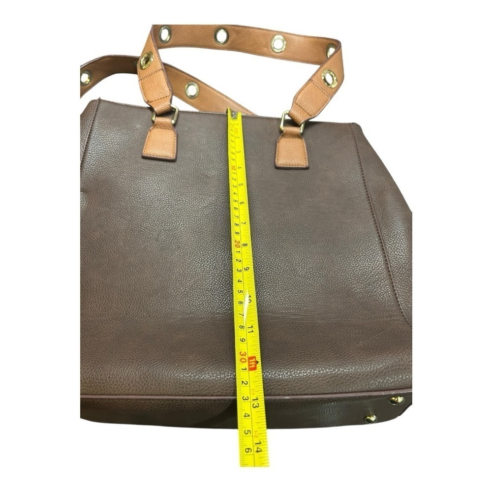 Adrienne Vittadini Tote Handbag Brown pre-loved excellent condition faux leather - Picture 10 of 11